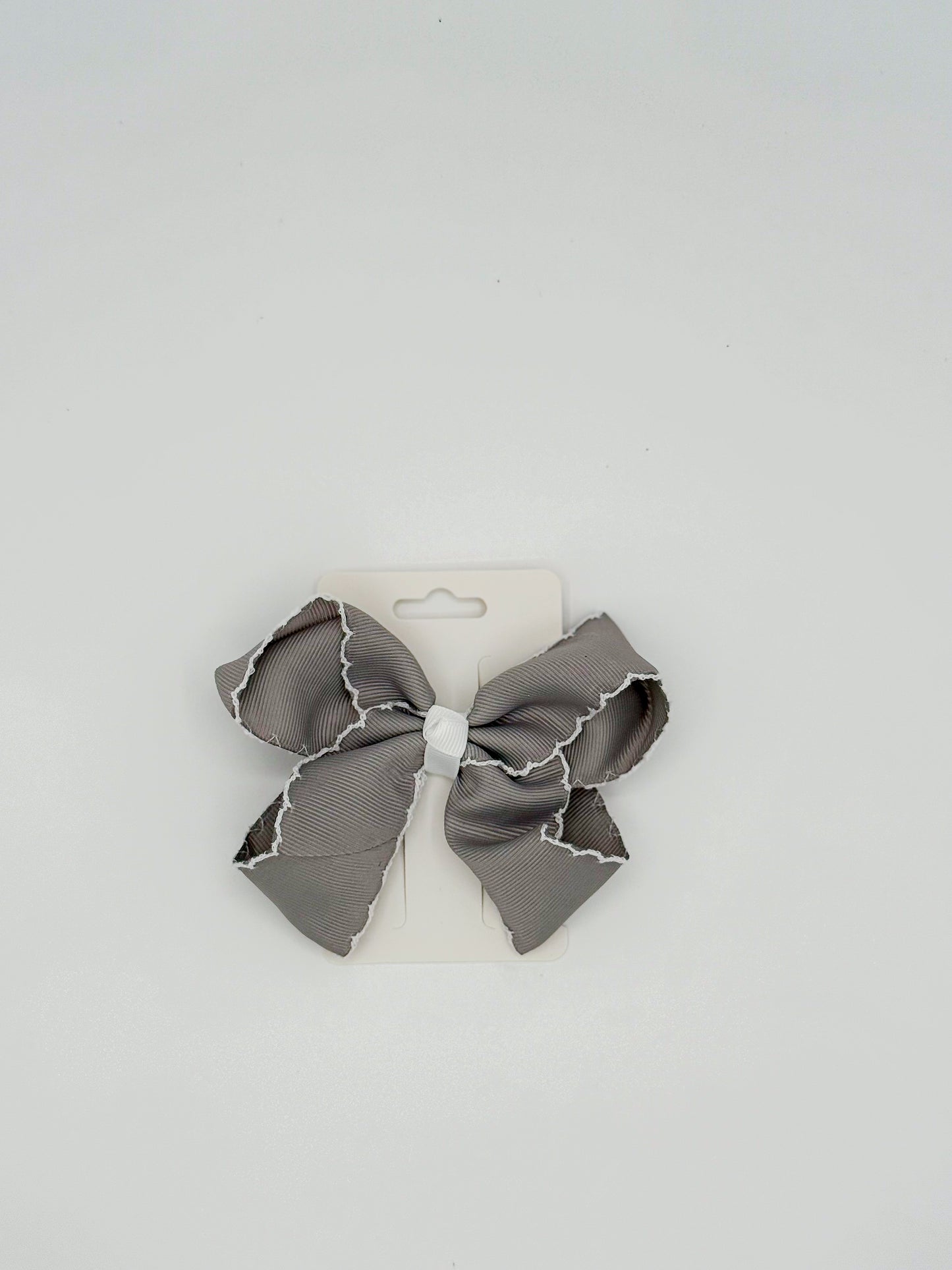 White Lace Trim Hair Bows