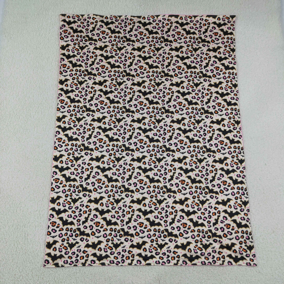 BL0254 Baby Kids Pink Black Leopard Bats Halloweens Blankets