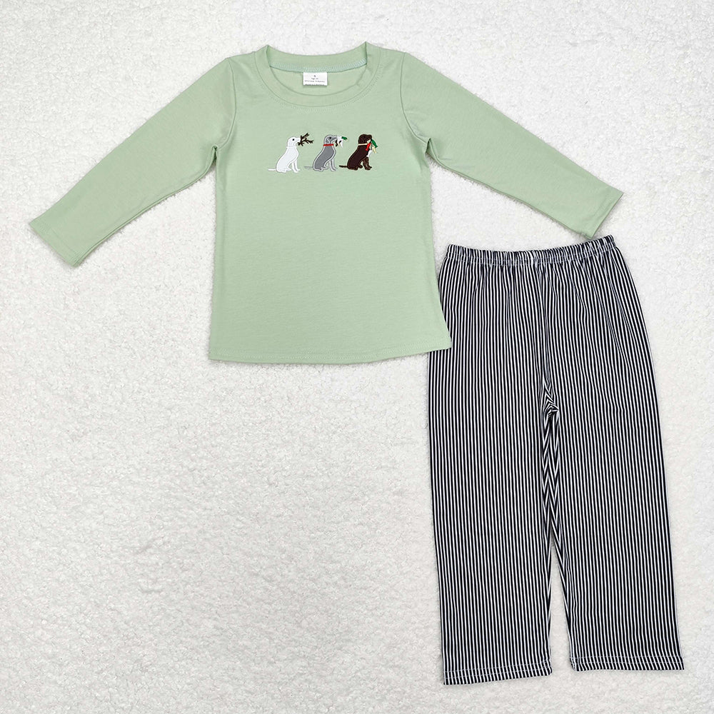 Sibling Hunting Baby Boys Embroidery Southern Tops Pants Clothes Sets