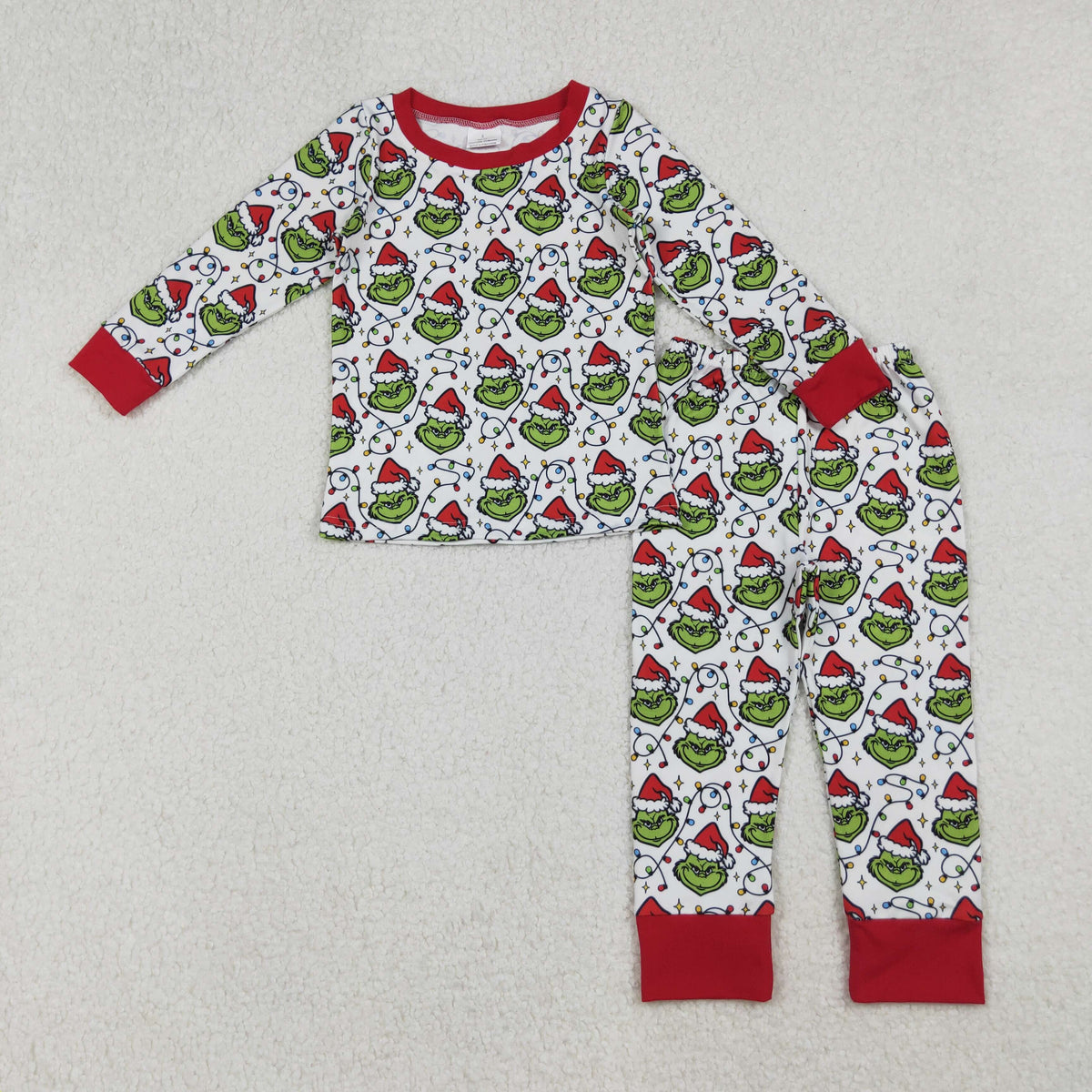 BLP1225 Baby Boys Hats Green Face Lights Top Pants Christmas Pajamas Sets