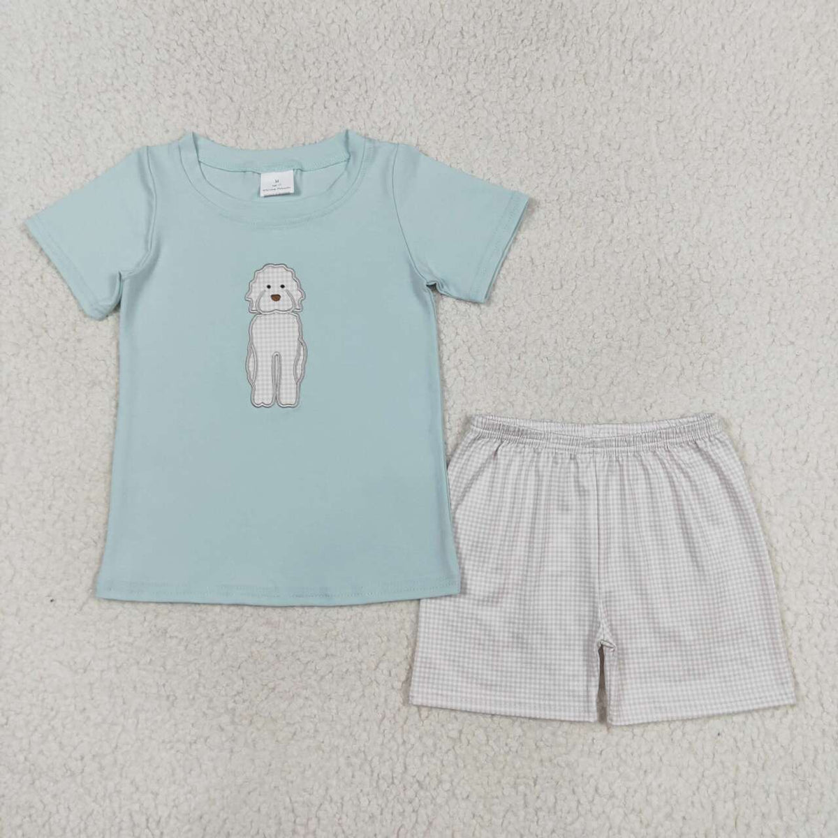 BSSO0593 baby boy clothes embroidery dog toddler boy summer outfit