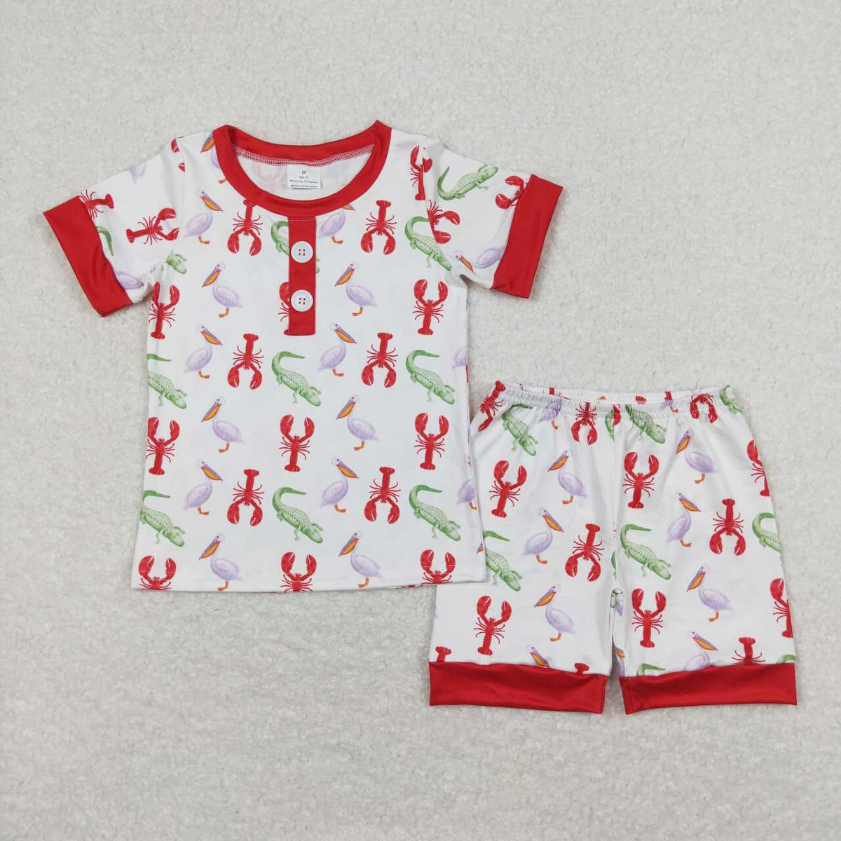 BSSO0643 baby boy clothes crawfish toddler boy summer outfit