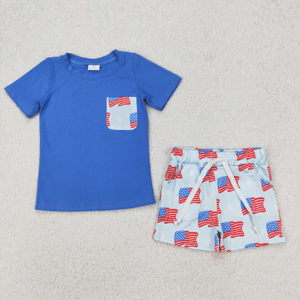 BSSO1258 baby boys clothes 4th of July Flags shorts summer outfits
