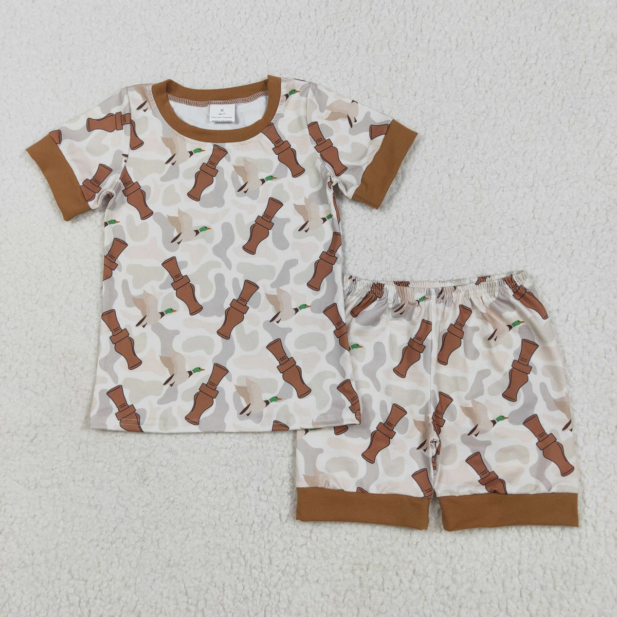 Sibling Baby Boys Short Sleeve Deer Fishing Top Shorts Hunting Pajamas Sets