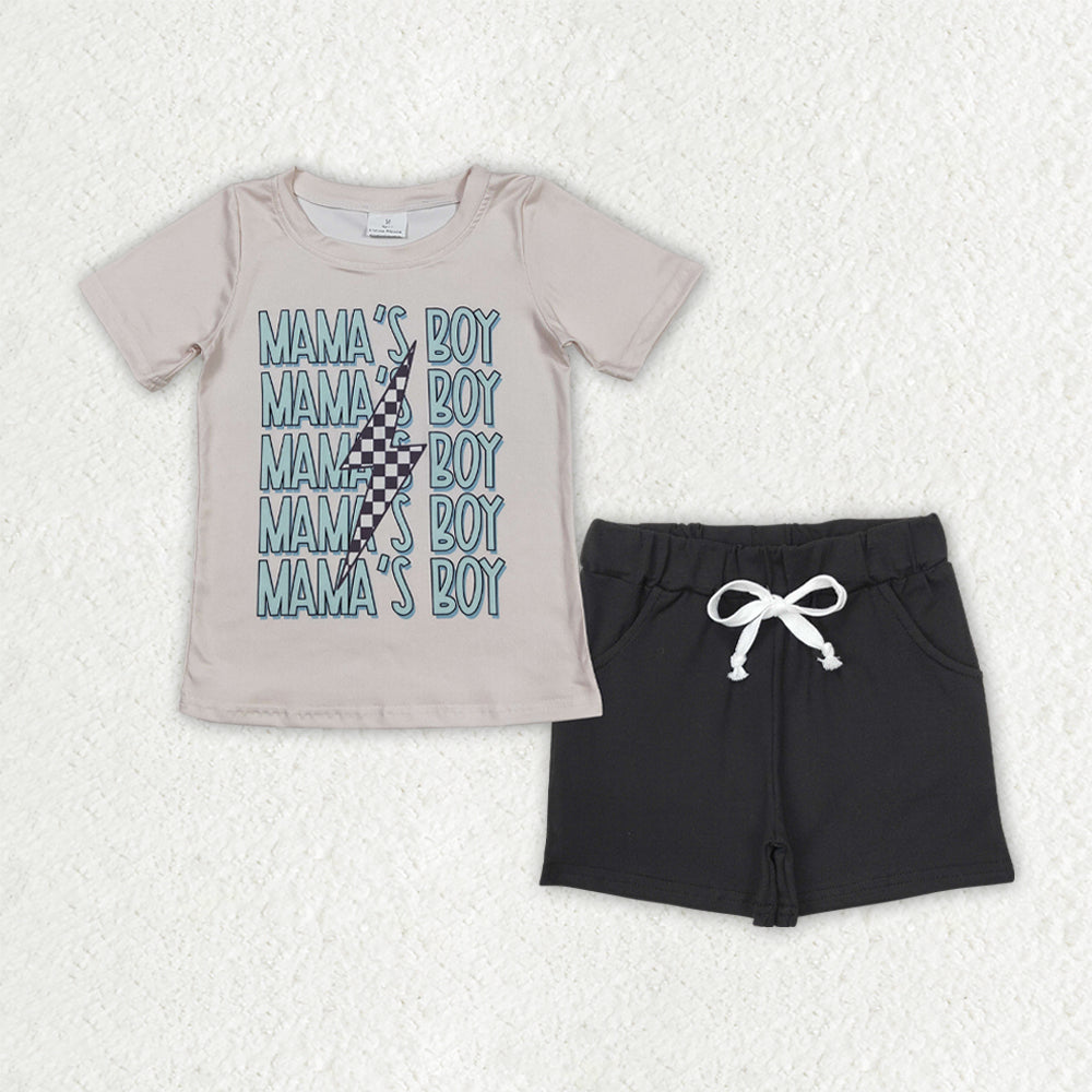 BSSO1543 baby boys clothes mama's boy lightening summer outfits
