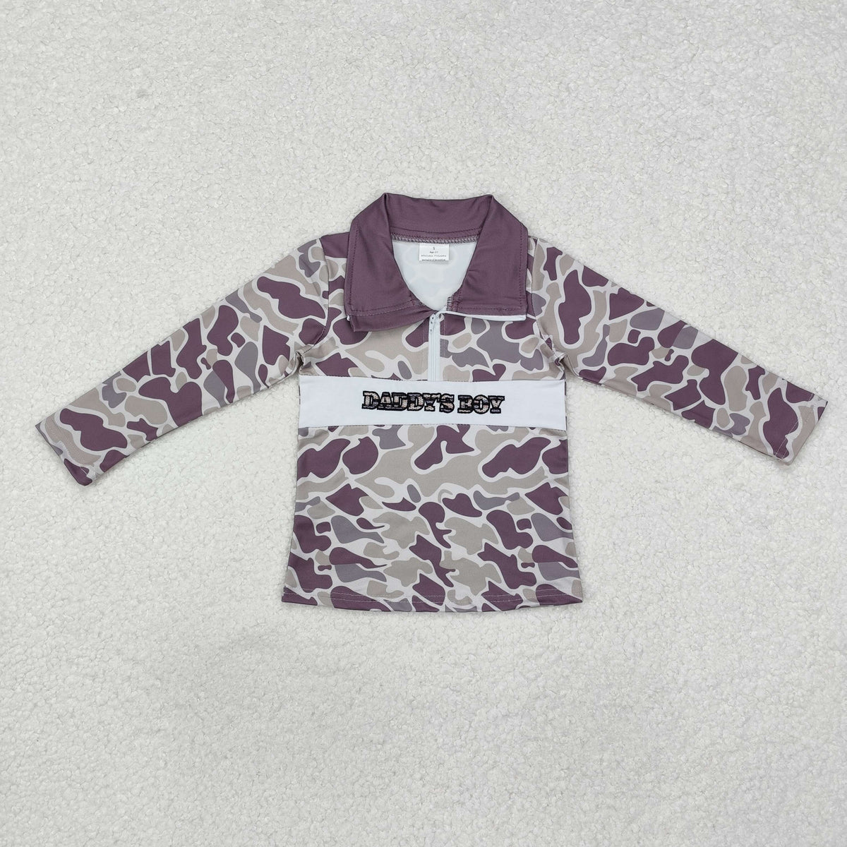Sibling Baby Boys Western Camo Dogs Ducks Mamas Boy Zipper Pullovers Tops