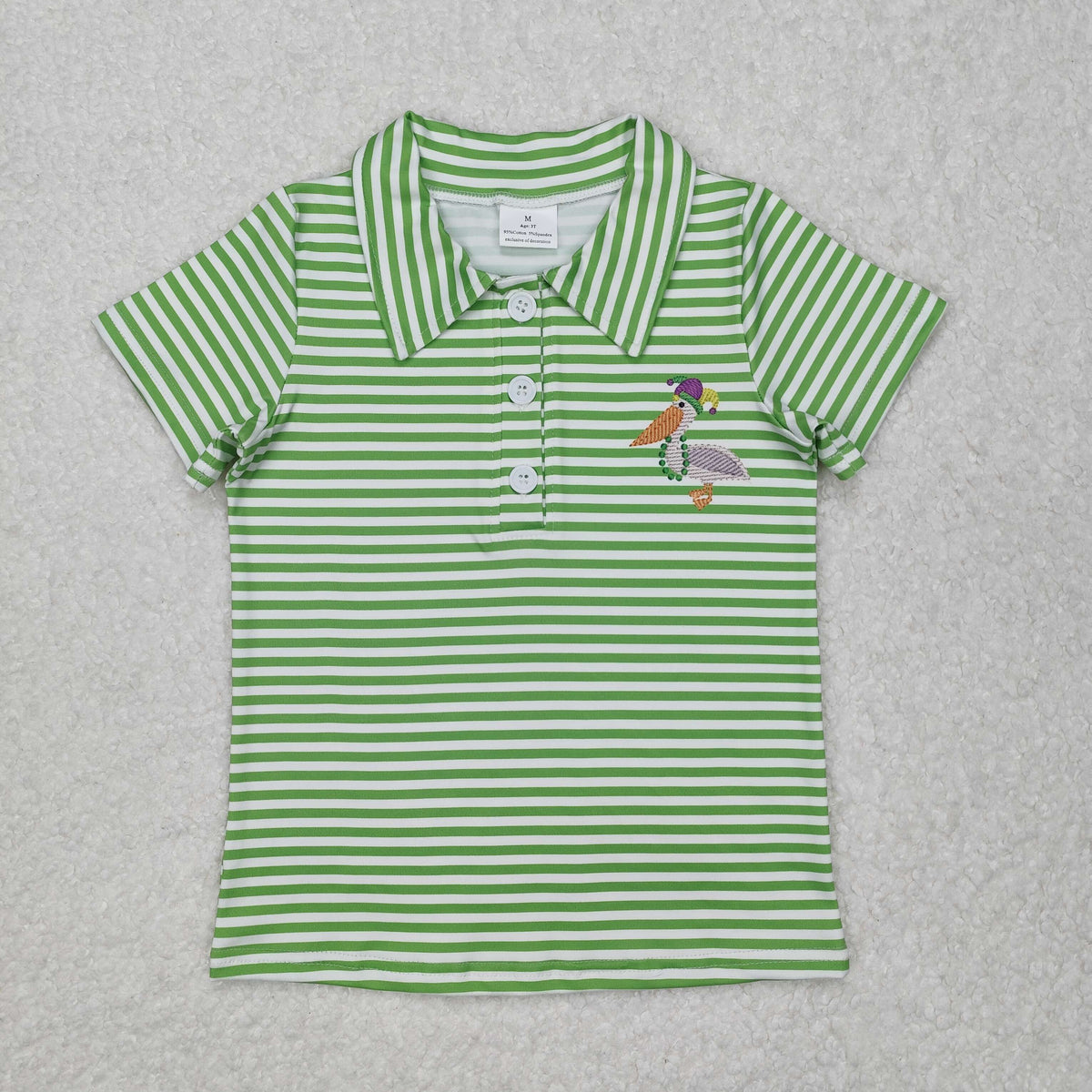 BT1094 toddler boy clothes mardi gras boy summer top shirt