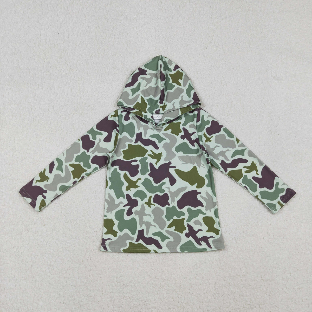 BT1374 Baby Boys Green Brown Ducks Camo Long Sleeve Southern Hoodies Top
