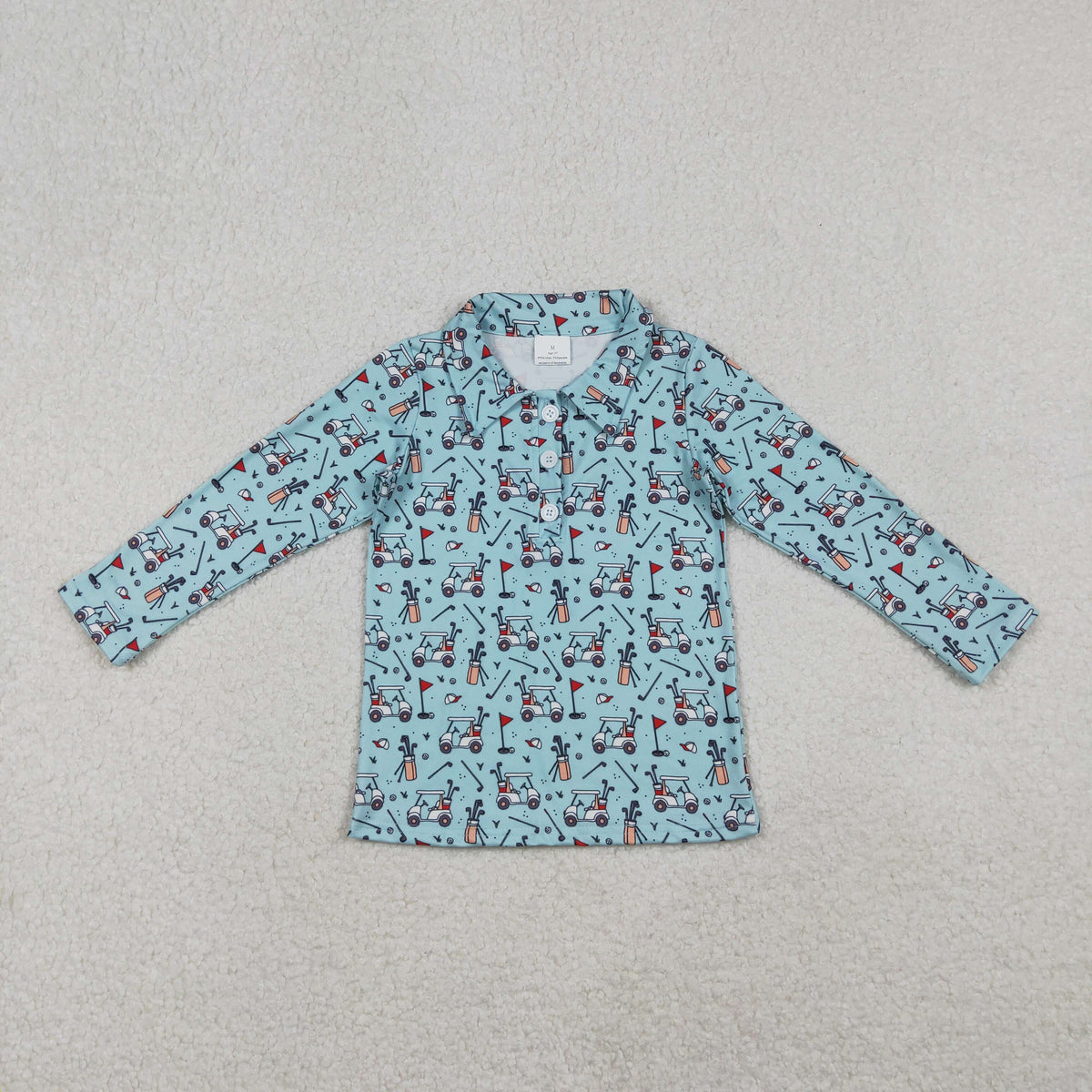 Sibling Baby Boys Long Sleeve Golf Trucks Button Polo Shirts Top