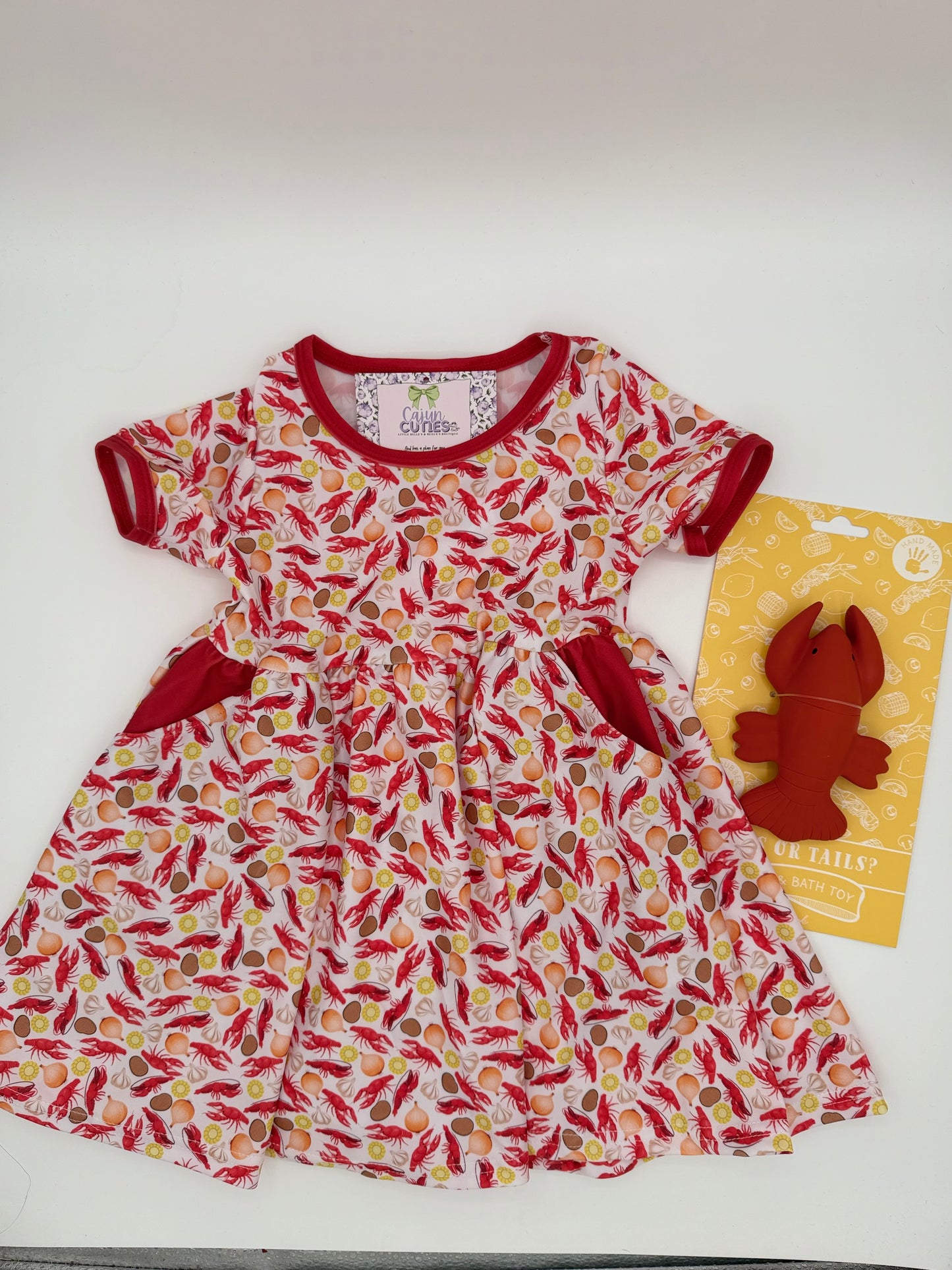Crawfish Children's Outfit Girls | Southern-Themed Smocked Clothes
