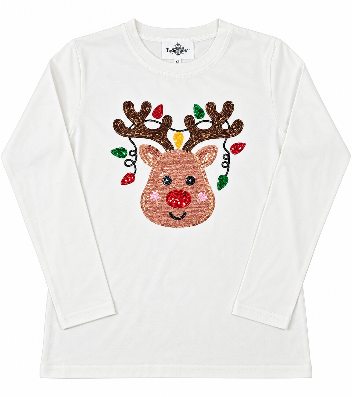Kids' Reindeer Sequin Long Sleeve