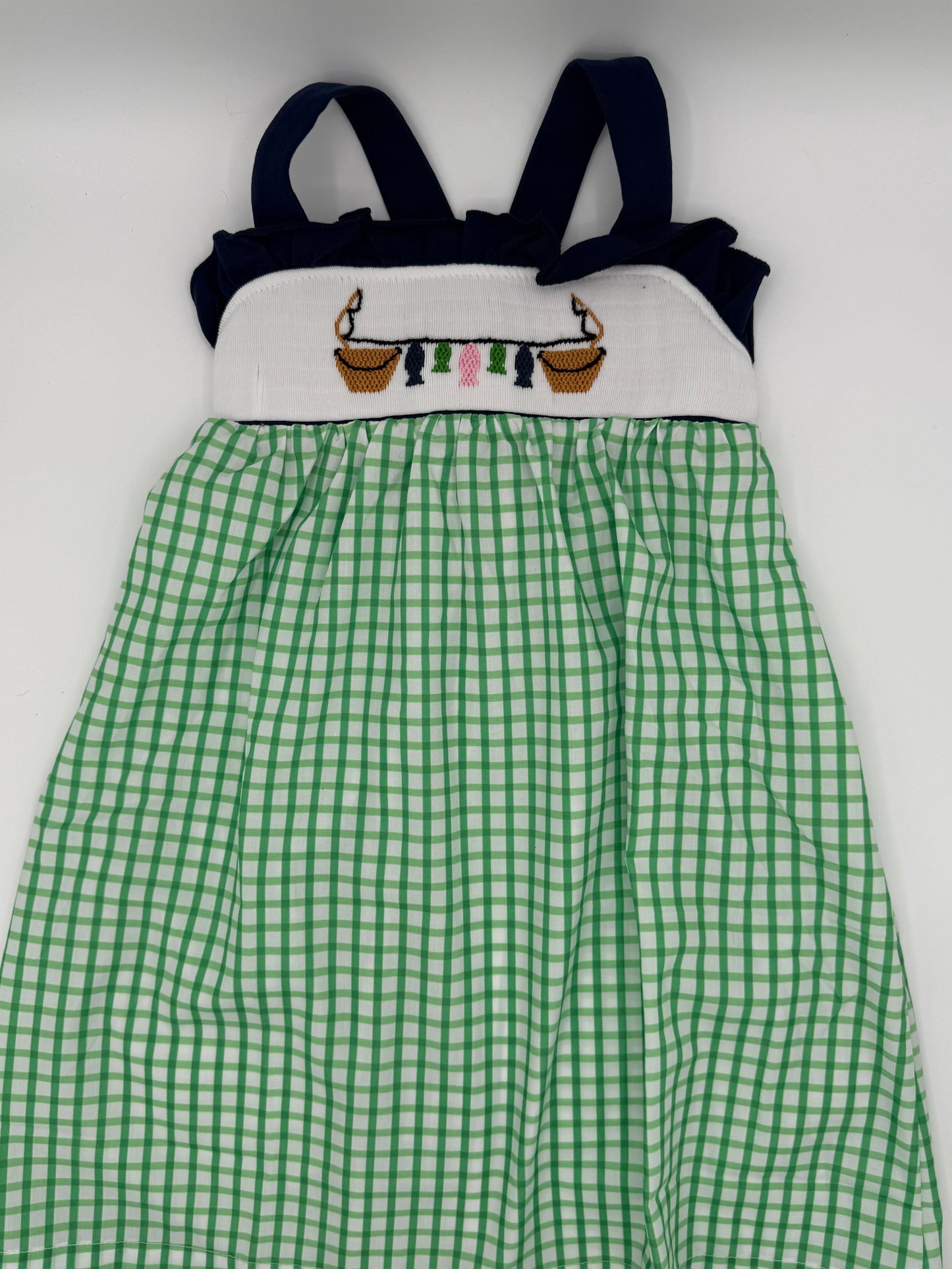 Fishing Hand Smocked Dress – Classic Southern Girls Outfit