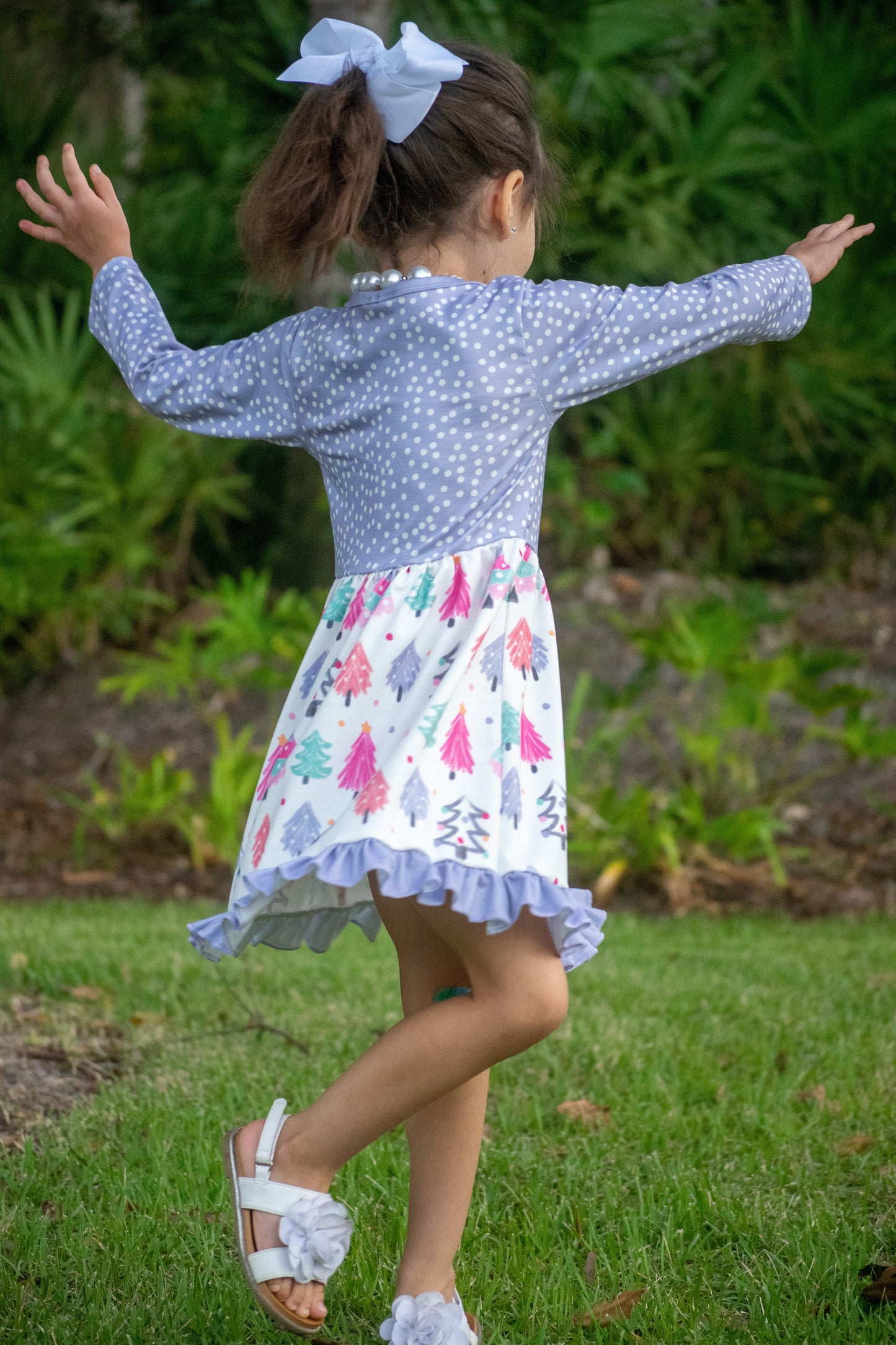 Lilac Polka Dot Christmas Tree DRESS