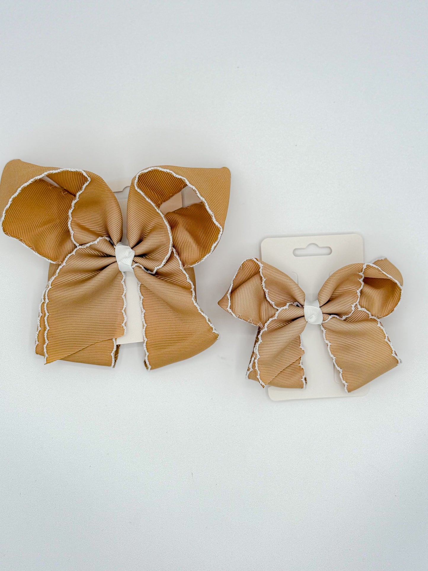 White Lace Trim Hair Bows