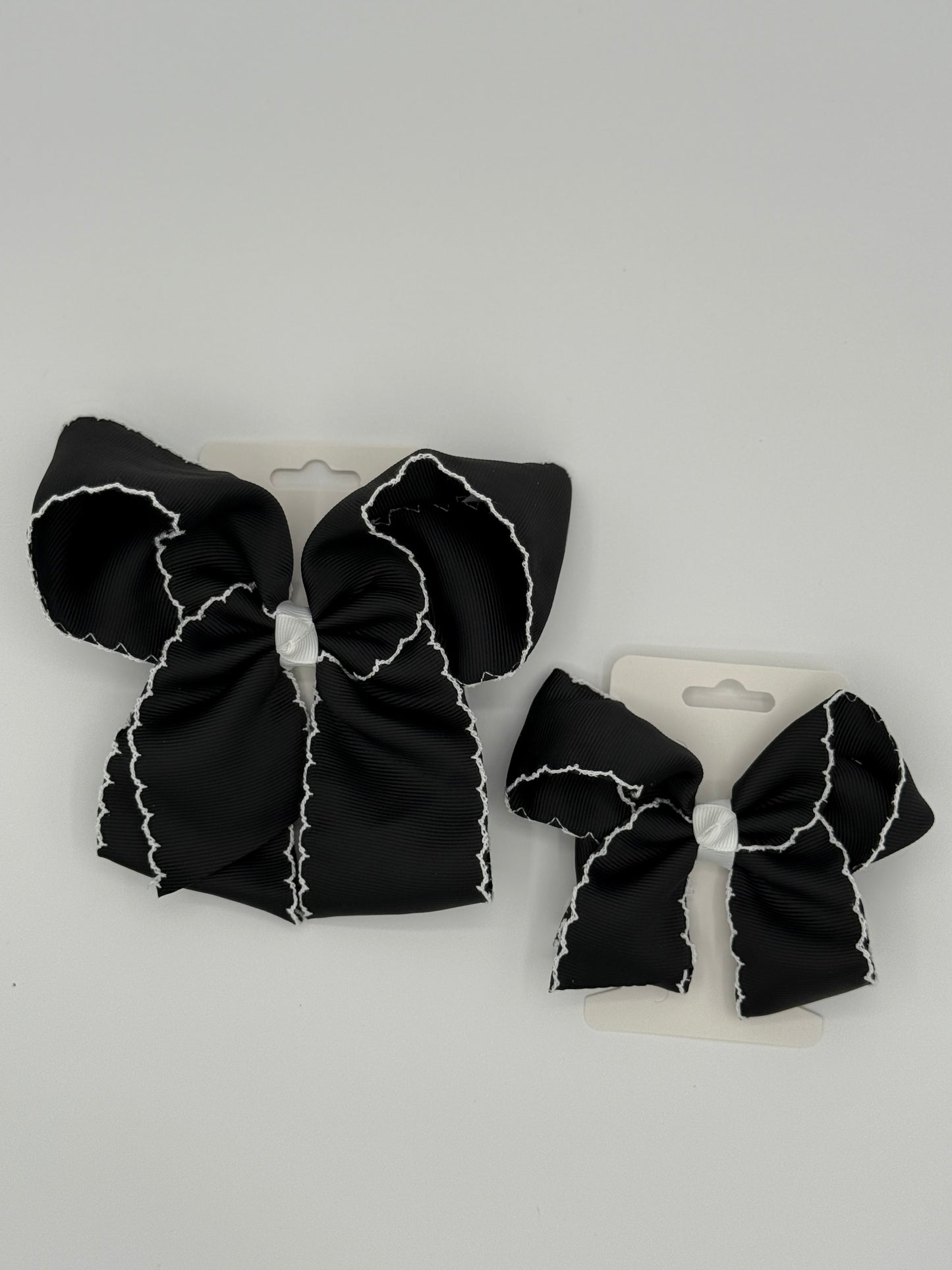 White Lace Trim Hair Bows