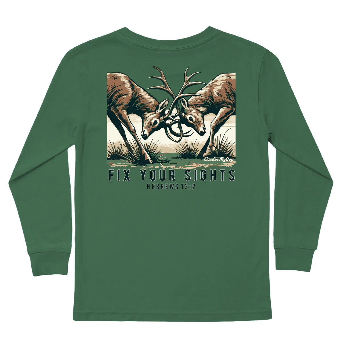 Cardin McCoy Boys “Fix Your Sights” Long Sleeve Tee | Faith-Based Deer Hunting Boutique Shirt