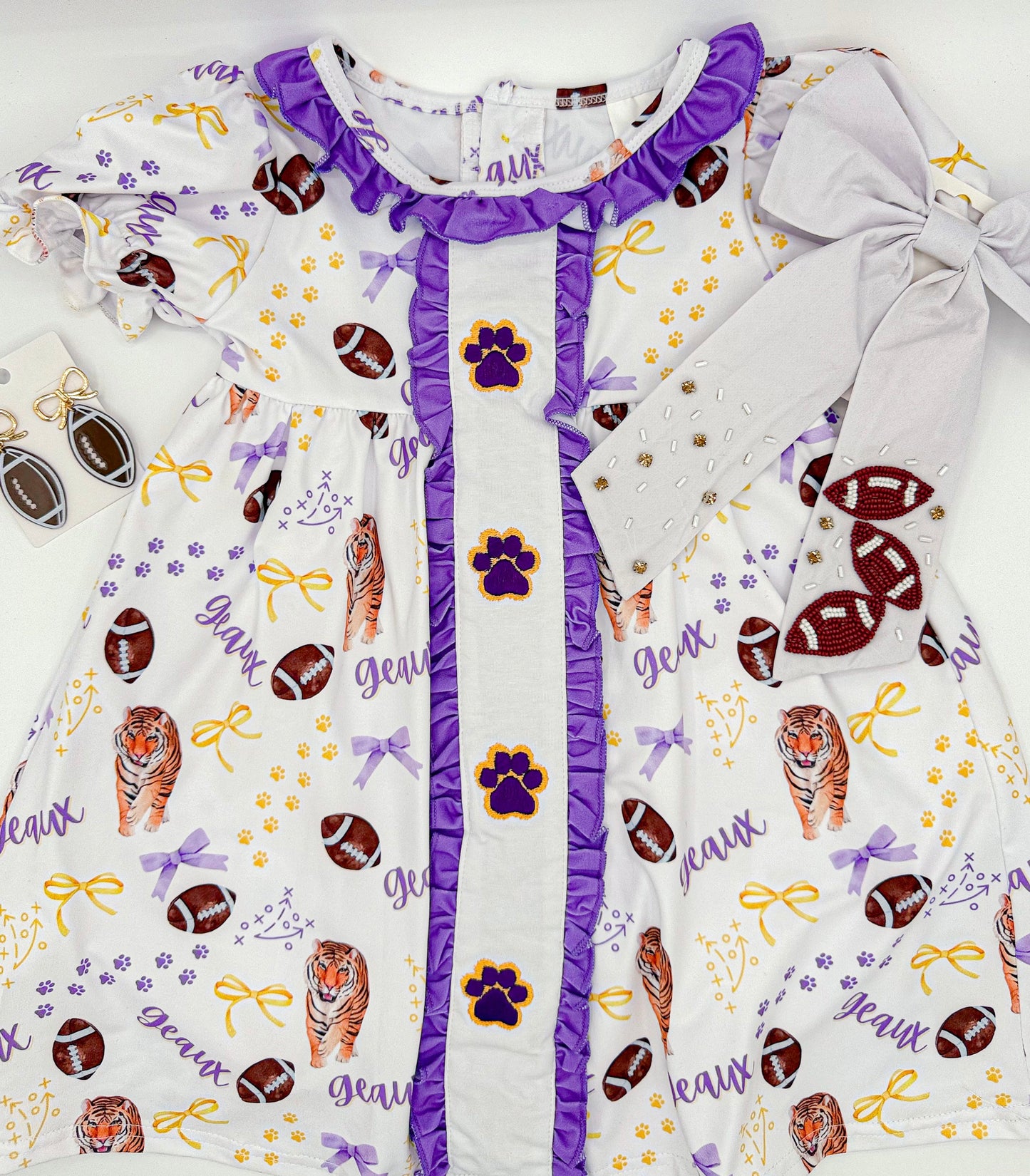 Baby Girl Smocked Dress – Game Day Outfit