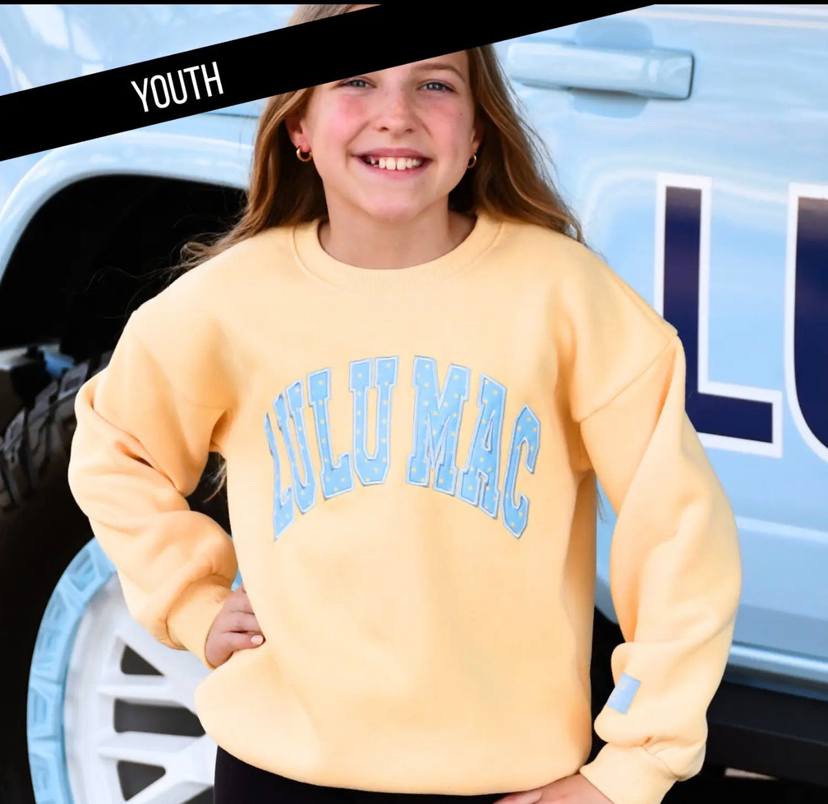 Lulu Mac butter and blue polka Sweatshirt