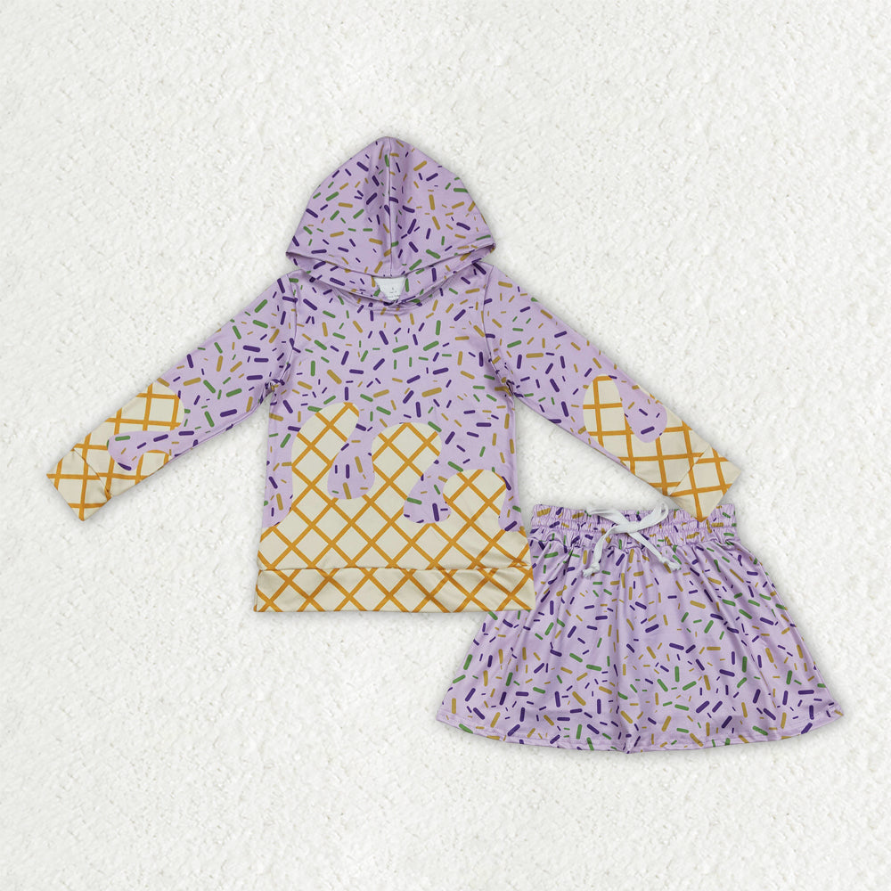 GLD1579 Baby Boys Mardigras Sprinkles Drip Hoodie Skirt Shorts Team Clothes Sets