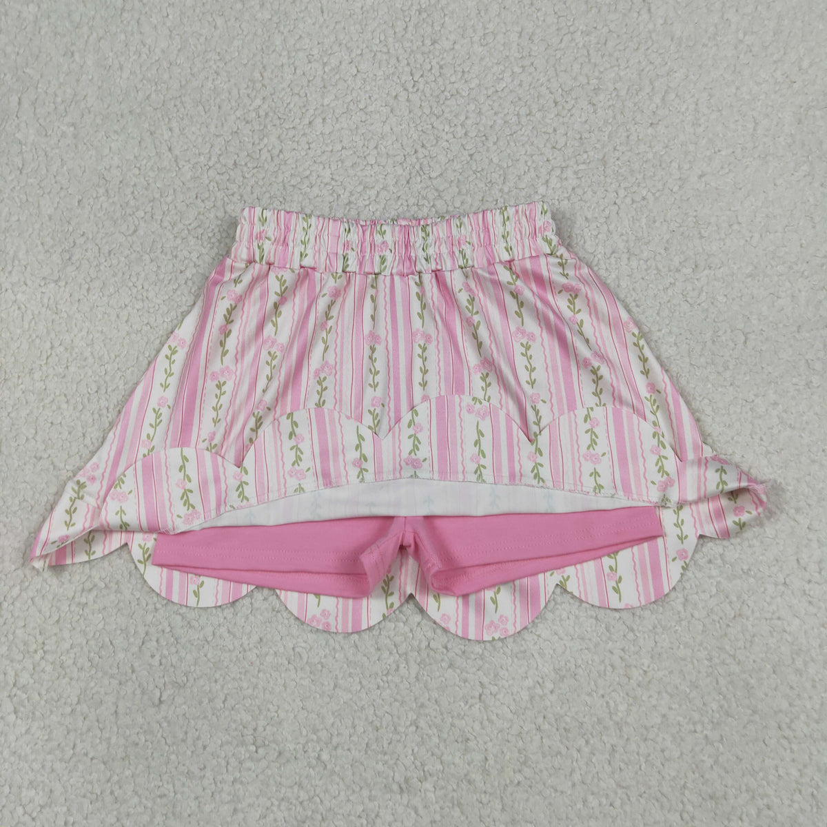 Sibling Baby Girls Colorful Flowers Scallop Skirt Shorts Bottom