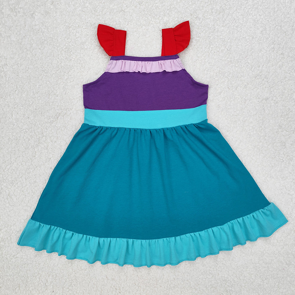 Sibling 7 Colors Baby Girls Princess Knee Length Dresses