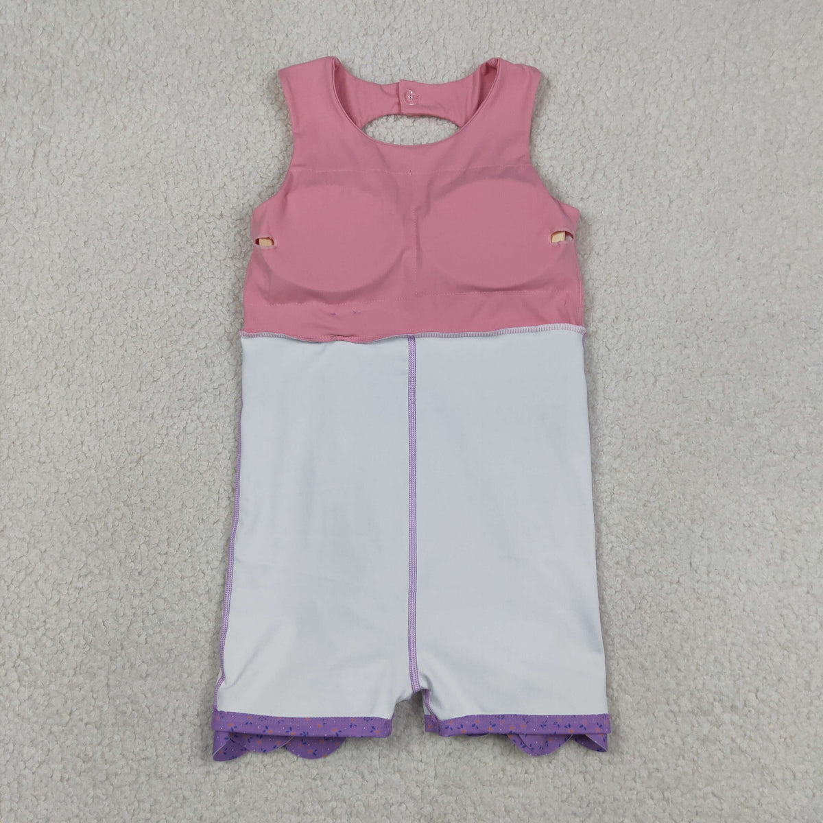 GSD3028 Baby Girls Pink Purple Sleeveless Yoga Active Short Bows Scallop Dress