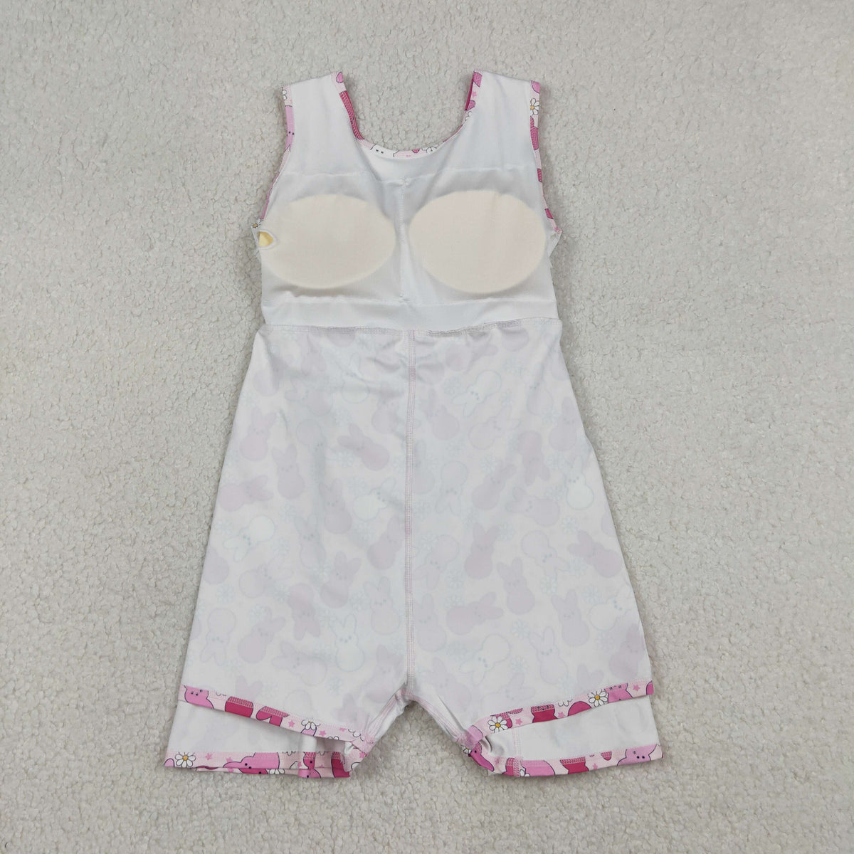 Sibling Baby Girls Sleeveless Rabbits Flowers Yoga Active Shorts Ruffle Knee Length Dresses