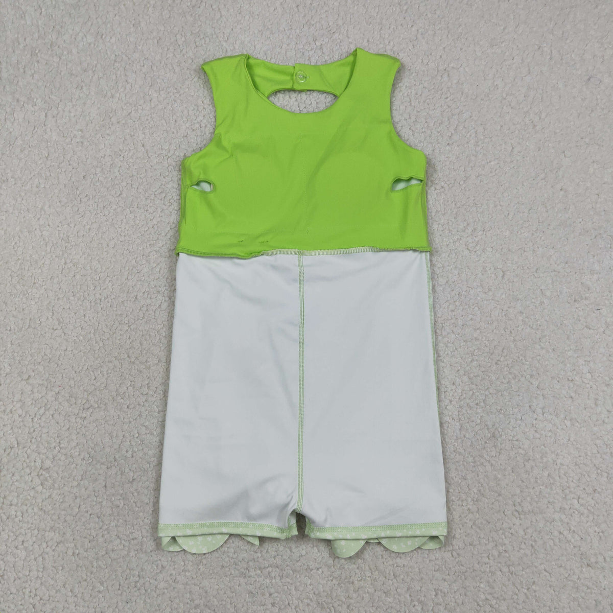 GSD3316 Baby Girls Light Green Sleeveless Yoga Active Short Bows Scallop Dress