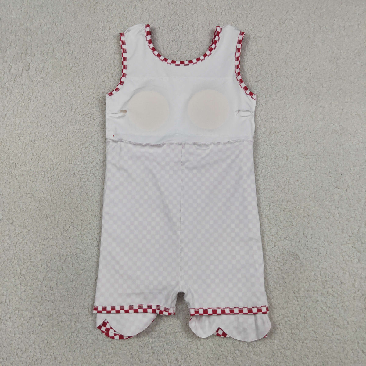 Sibling Baby Girls Blue Orange Checked Yoga Active Shorts Scallop Knee Length Dresses