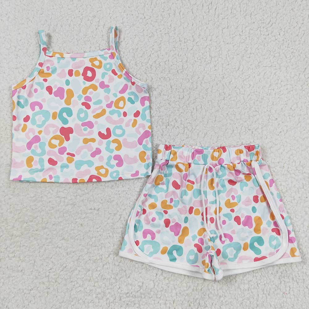 Sibling Baby Girls Summer Straps Shirts Shorts Clothes Sets