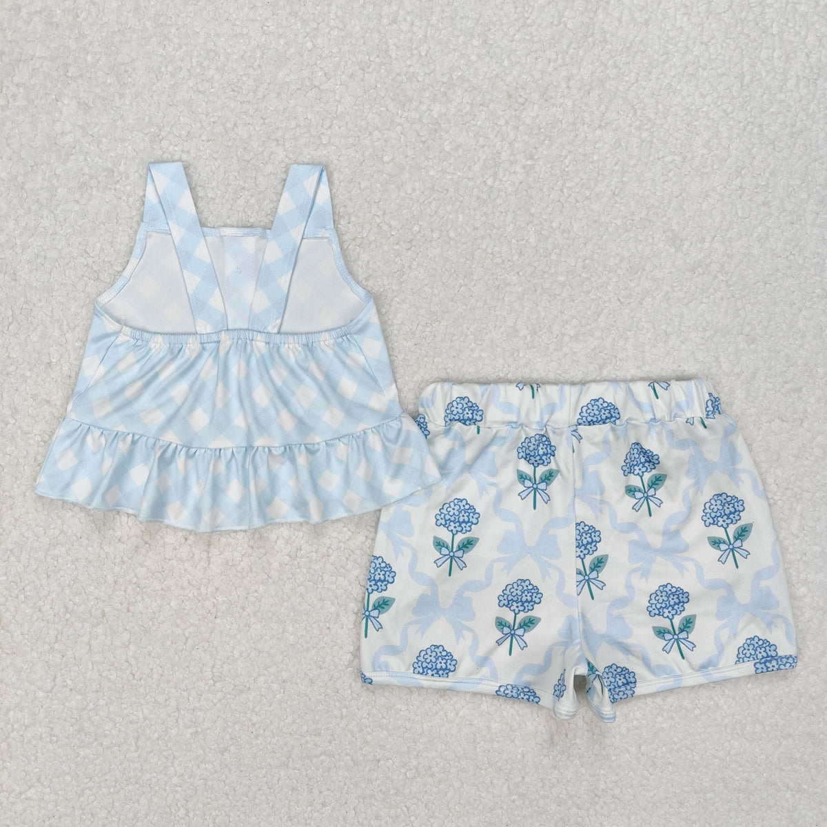 Sibling Baby Girls Summer Straps Button Top Floral Shorts Clothes Sets