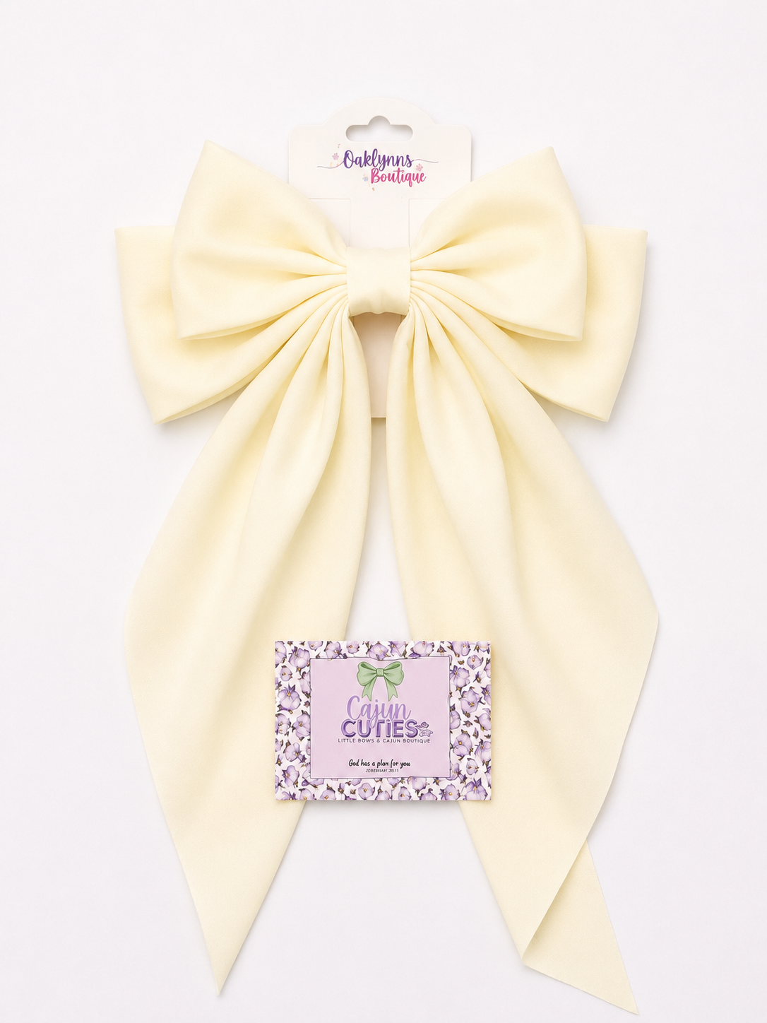 Boutique Hair Bow Off White