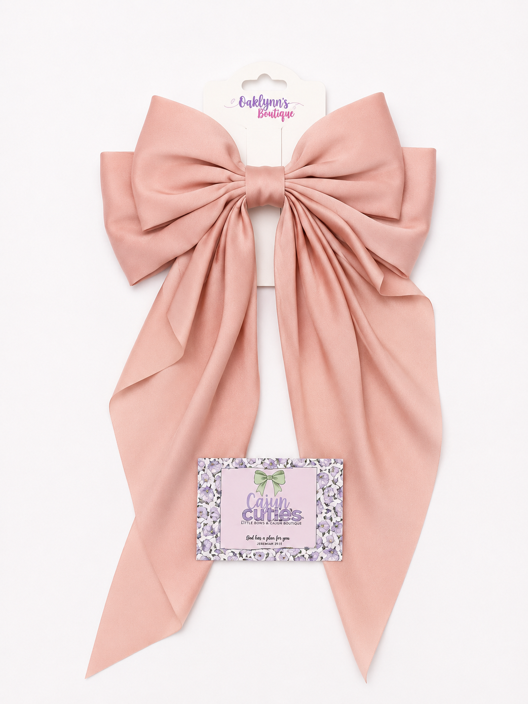 Boutique Hair Bow Pearly Pink