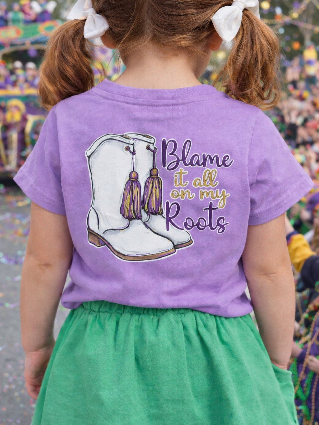 Blame it on my roots Mardi Gras purple