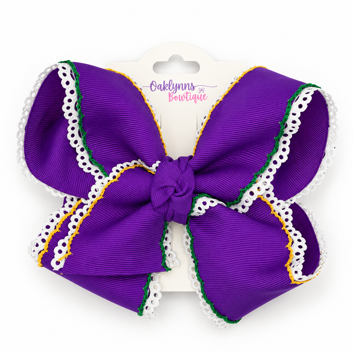 Purple Mardi Gras Hair Bow