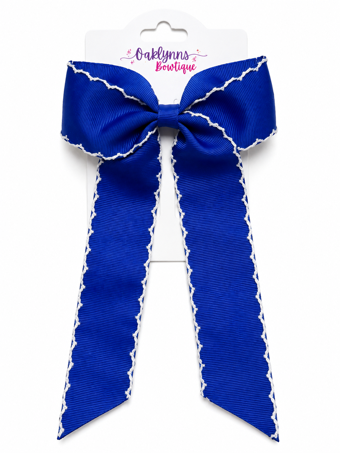 Royal Blue Moonstitch Bow