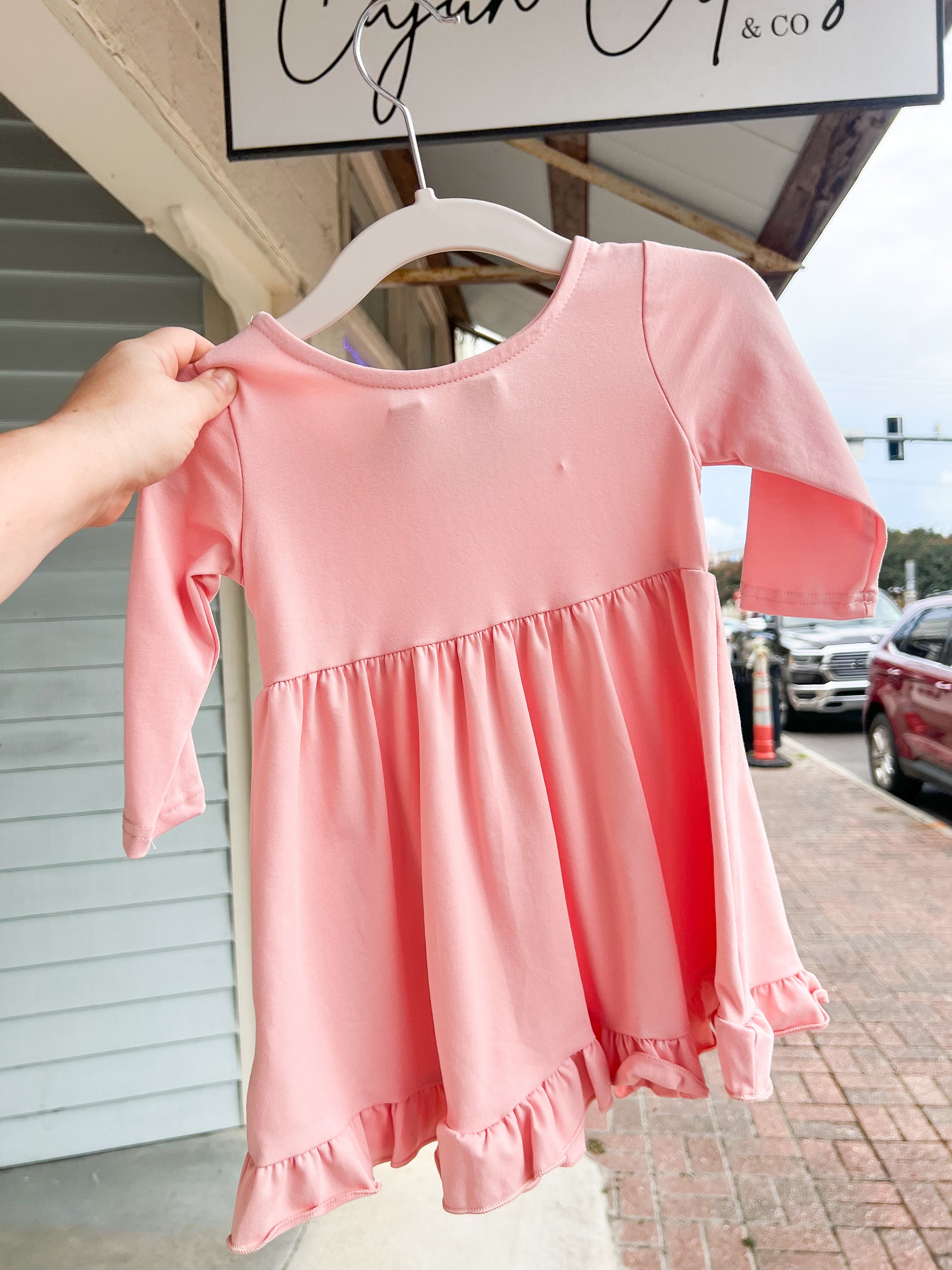 Soft Pink Ruffle Dress - Cajun Cuties & Co