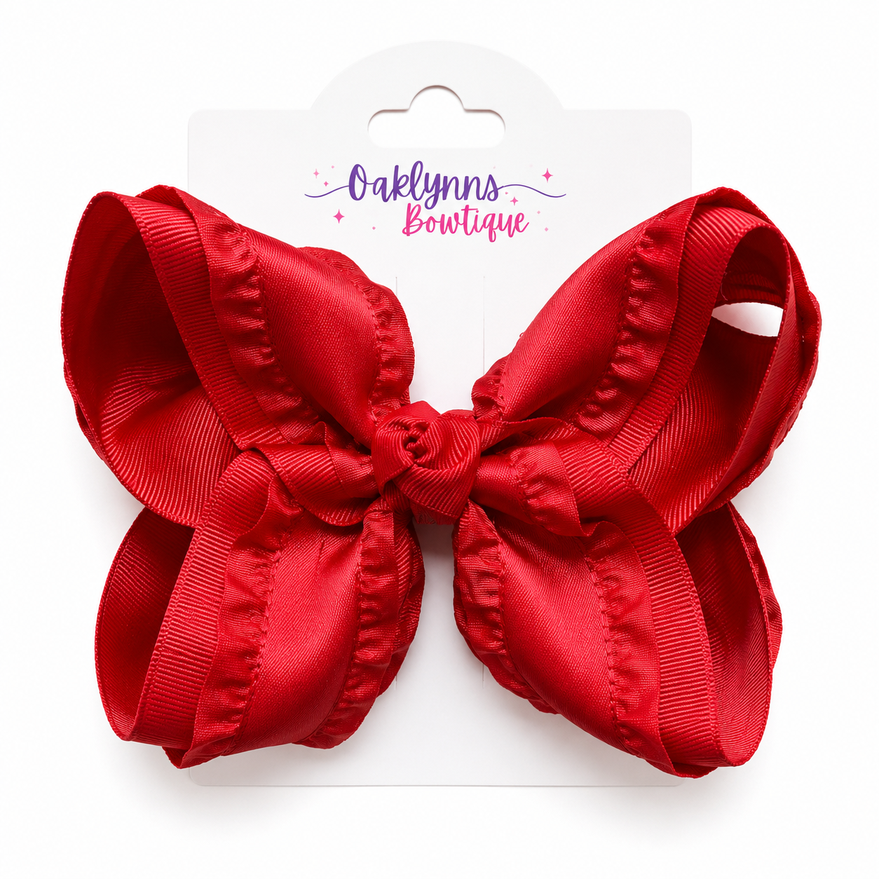 Red Boutique Hair Bow Ruffle