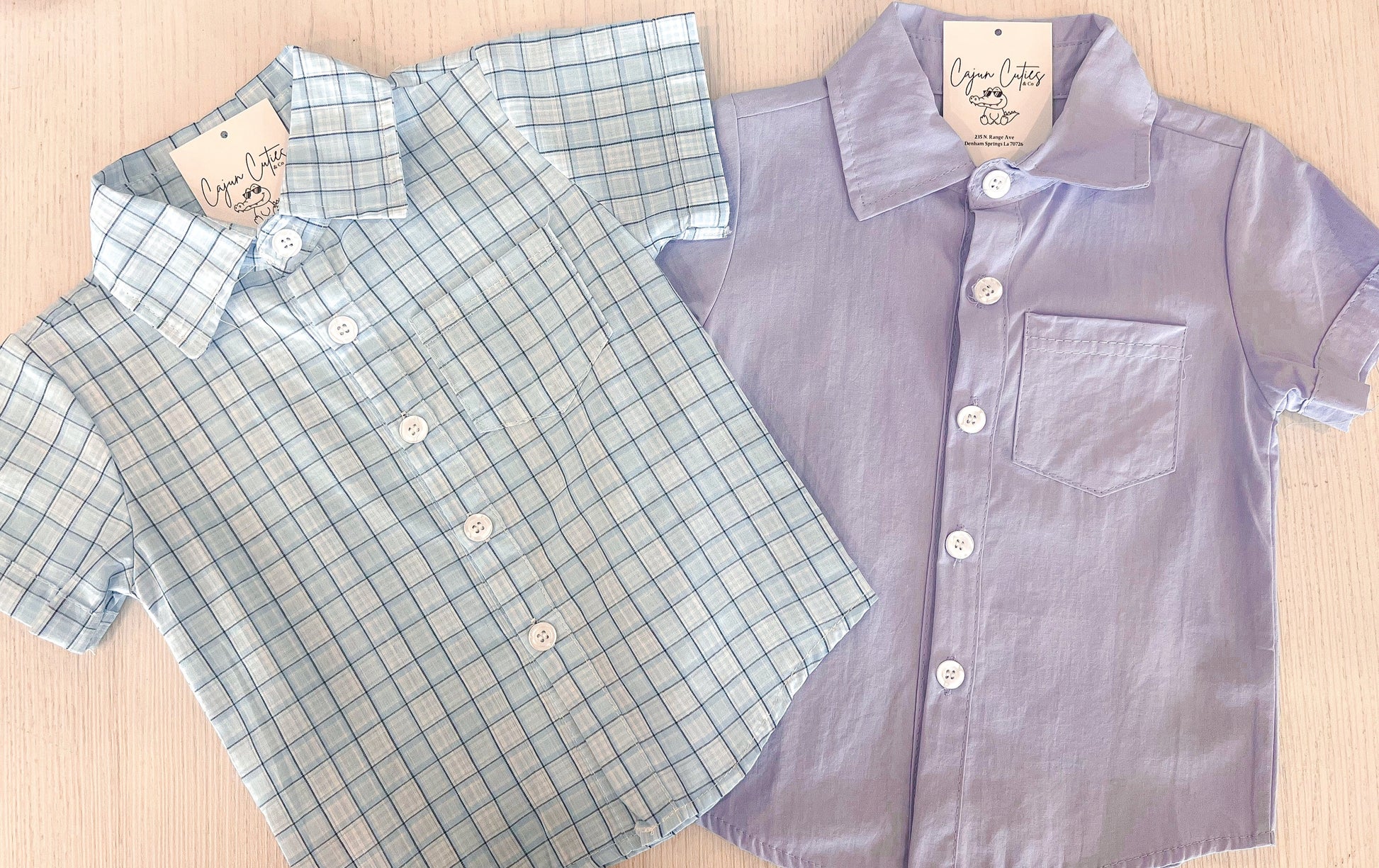 Blue Plaid Button Up Toddler Shirt - Cajun Cuties & Co