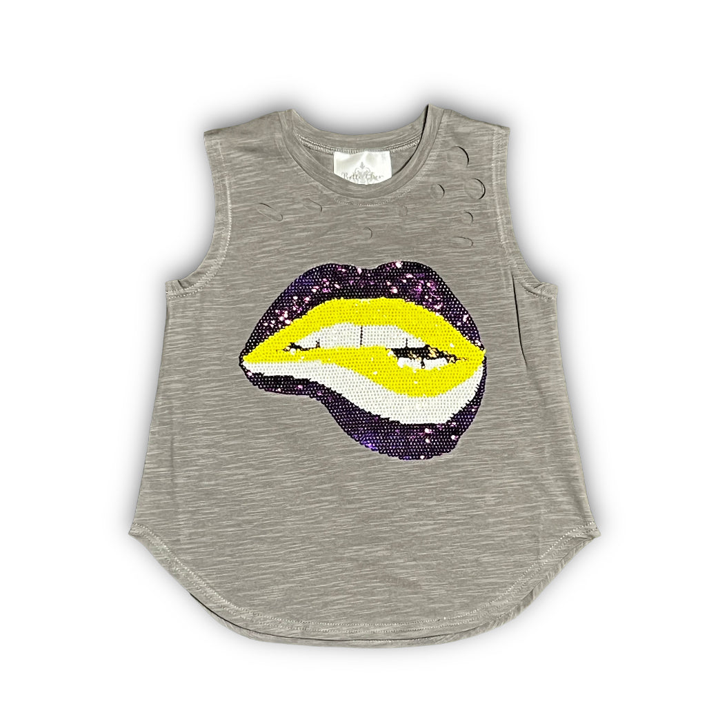 Lips Sequin Adult Tank