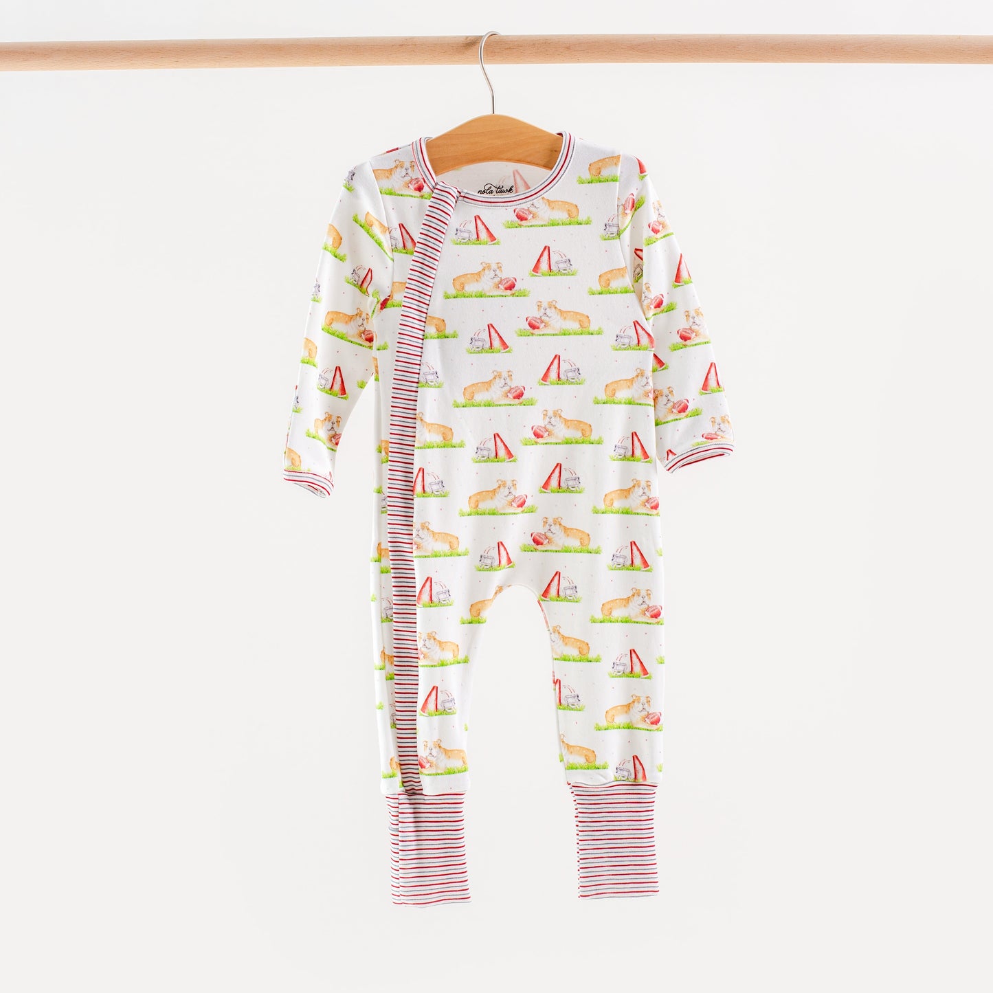 Tan Bulldog Mascot Mania Organic Cotton Kids Pajamas