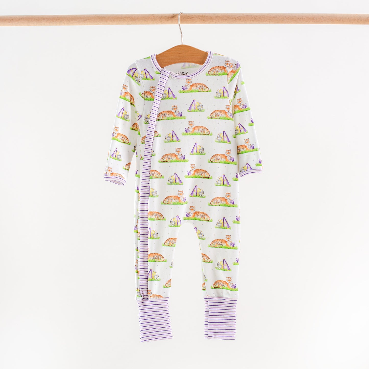 Purple Tiger Mascot Mania Organic Cotton Kids Pajamas