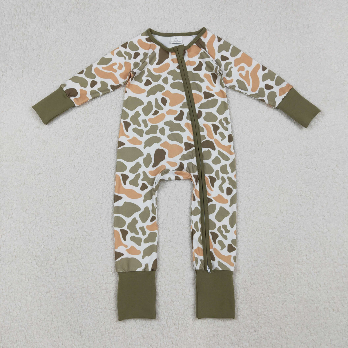Sibling Baby Boys Green Orange Camo Southern Pajamas Button Shirts Hoodies Top