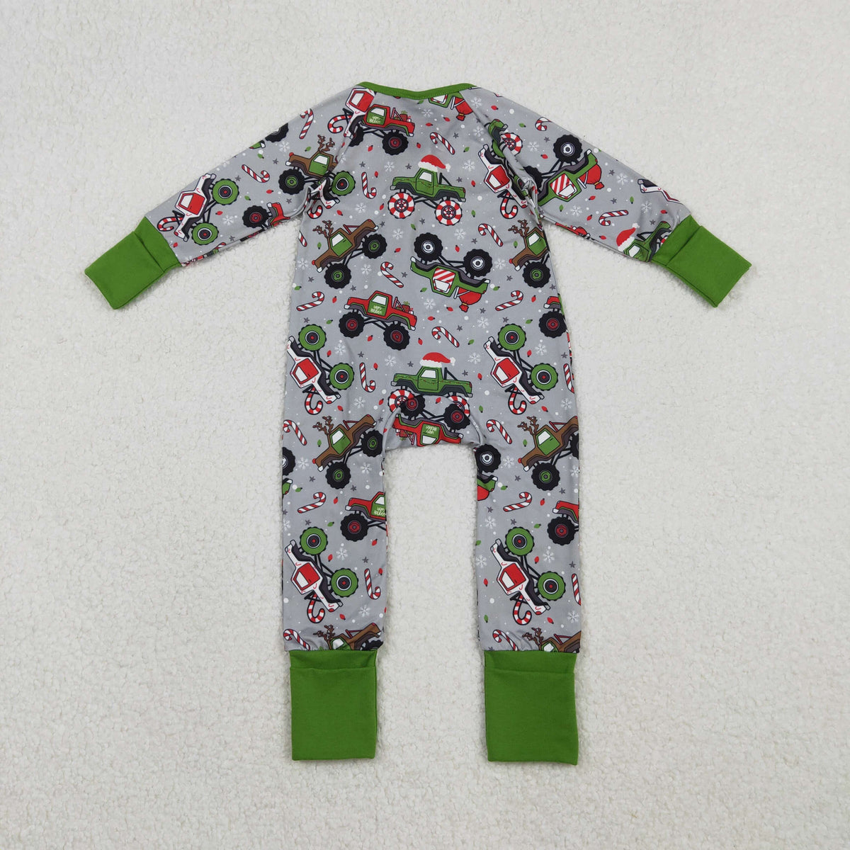 Sibling Baby Kids Holly Bows Santa Christmas Two Way Zip Convertible Rompers