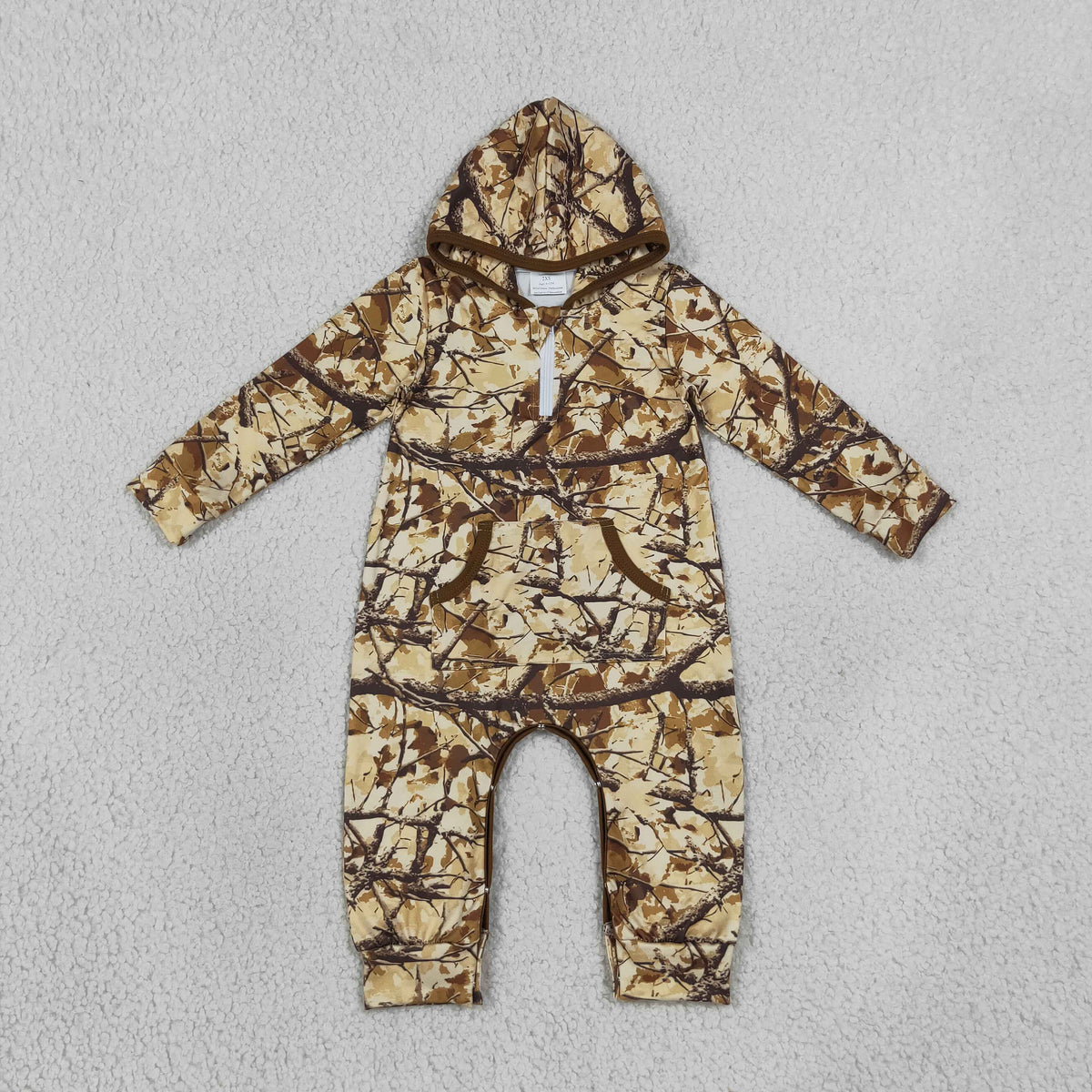 Sibling Baby Boys Long Sleeves Southern Camo Hunting Zip Pocket Hoodie Pant Rompers