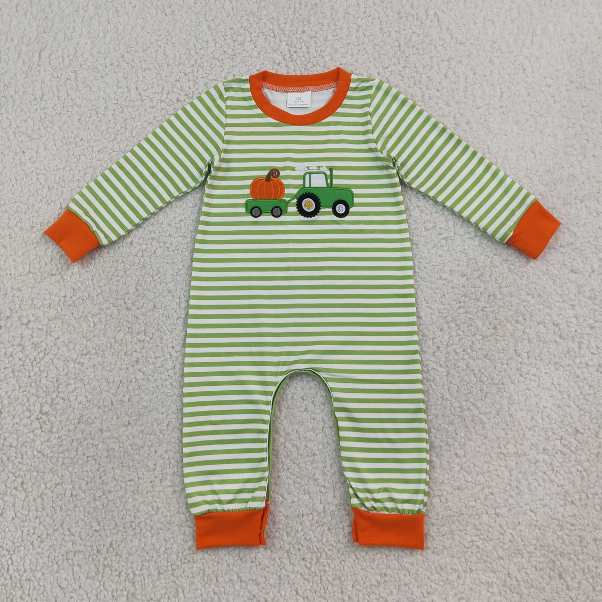 Sibling Baby Boys Embroidery Pumpkins Trucks Stripe Top Pant Fall Clothes Sets Rompers