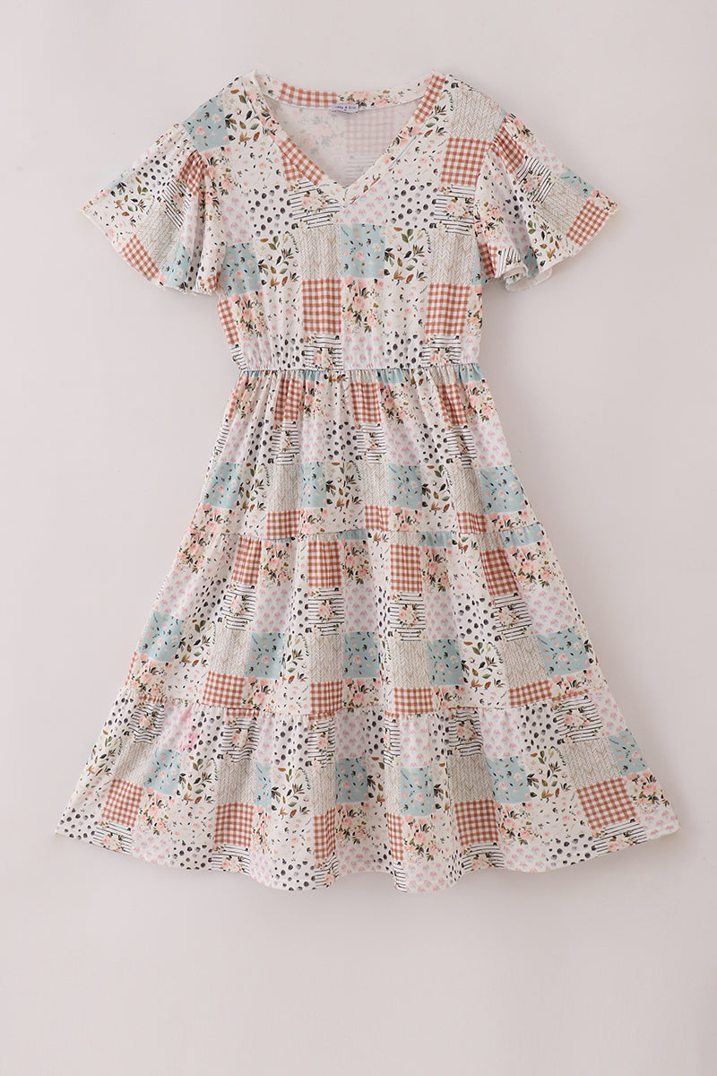 Fall floral print mom dress – Cajun Cuties & Co