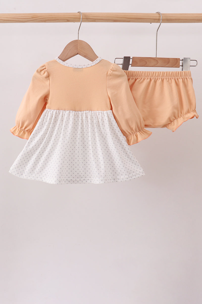 Beige Deer Embroidery Bloomer Set