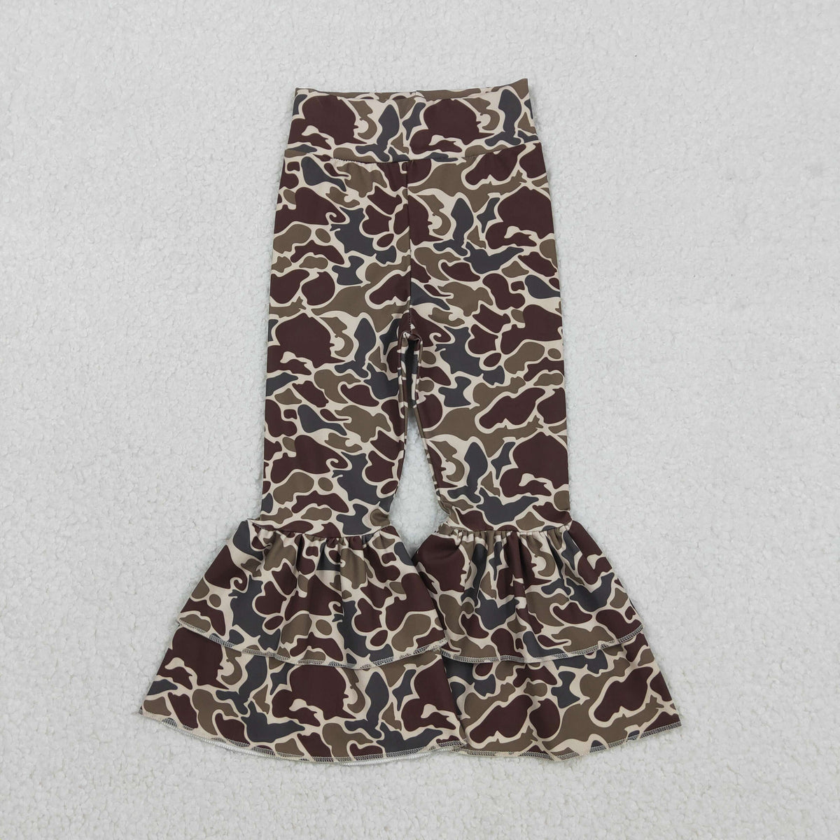 Sibling Baby Girls Bows Southern Camo Yoga Active Ruffle Bell Bottom Pants