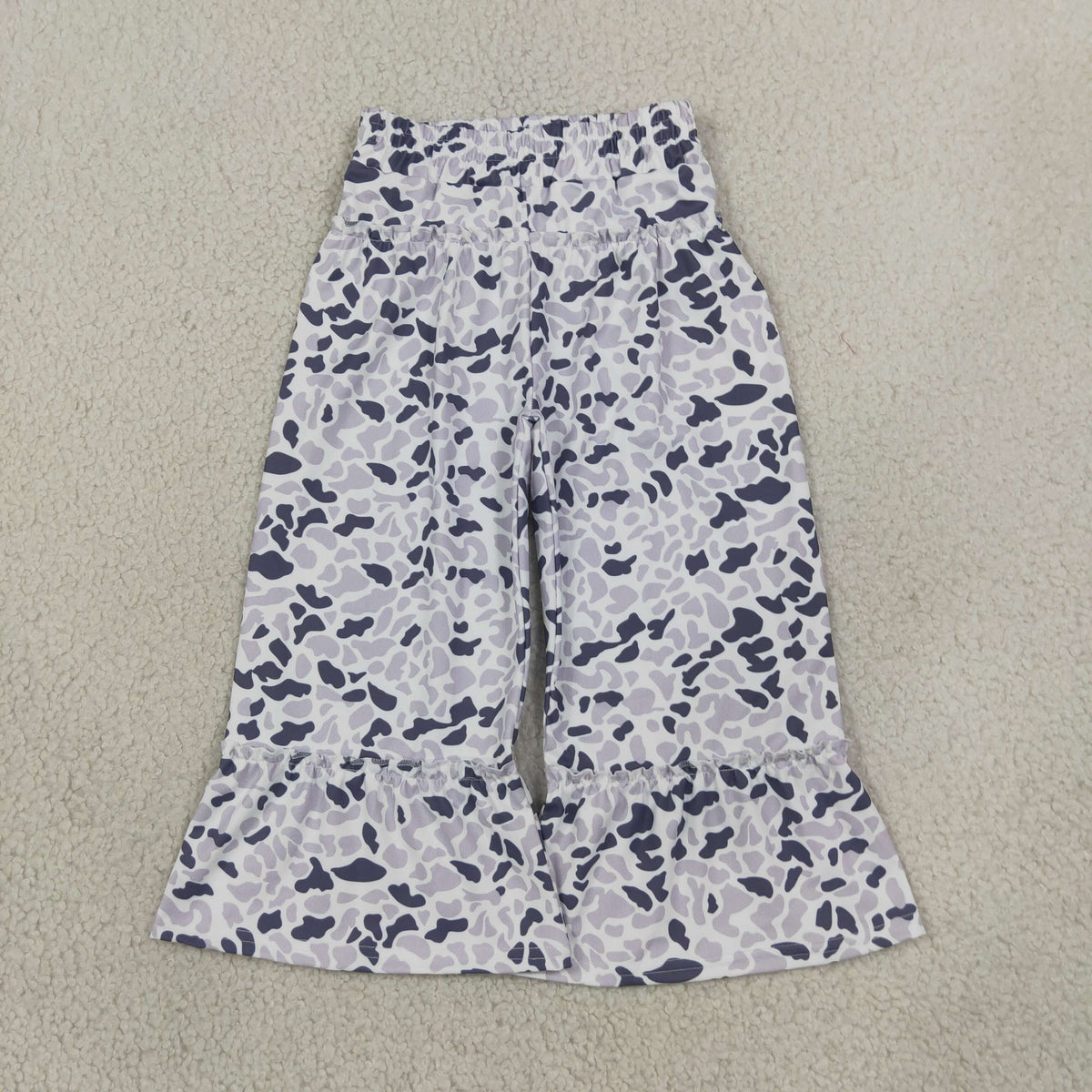 Mama and Me Girls Leopard Camo Yoga Active Ruffle Flare Pants Bottom